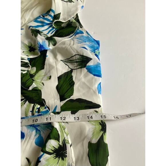 Banana Republic Floral Ruffle Faux Wrap Maxi Dress Sleeveless Women's Size 4 - Picture 9 of 10